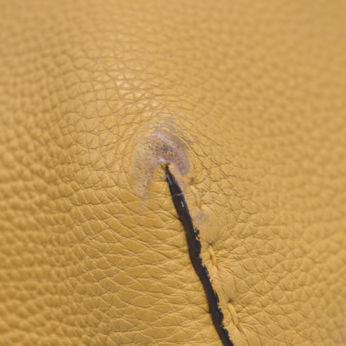 $1600 FENDI Selleria Leather Shoulder Tote Bag Yellow 10021028