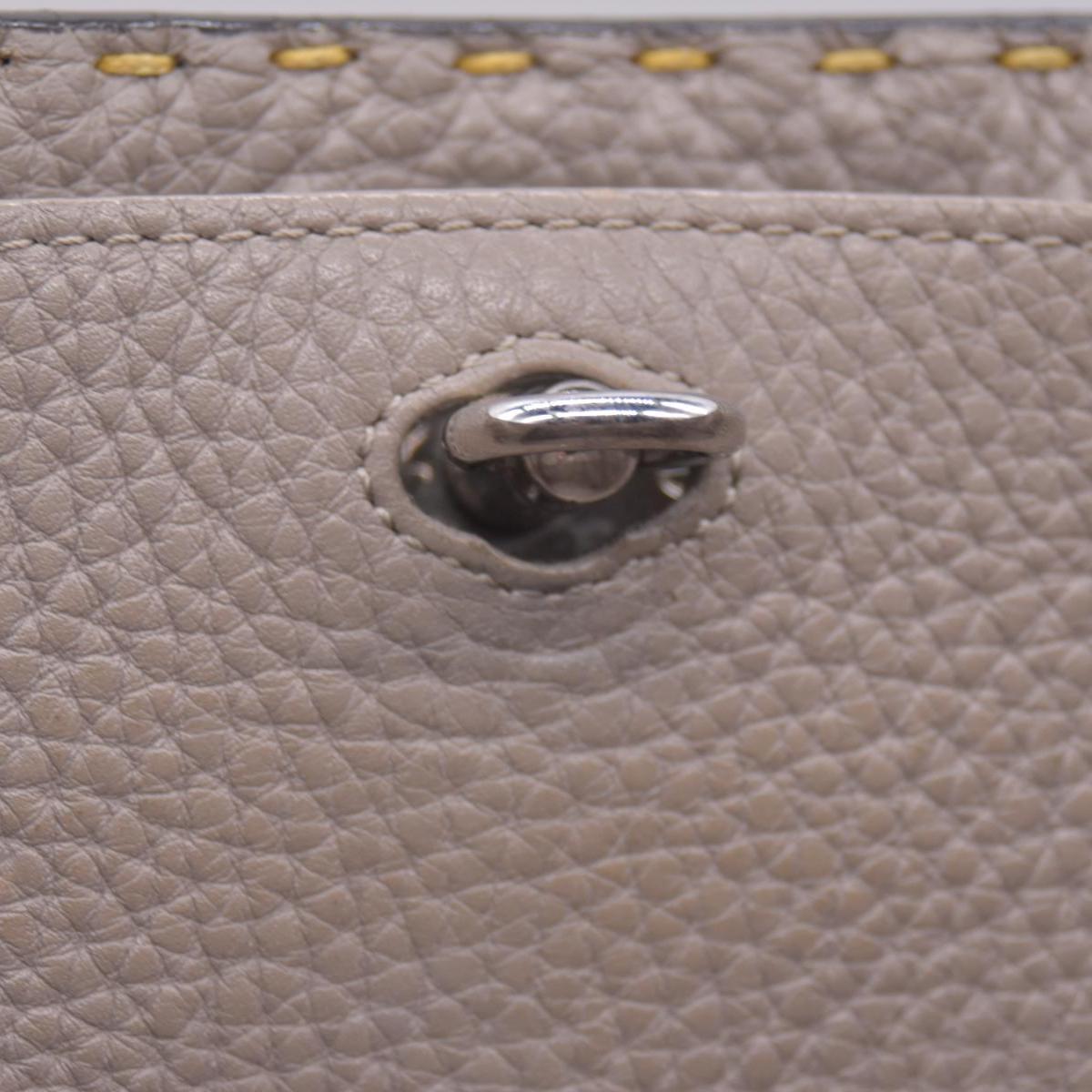$1600 FENDI Selleria Leather Shoulder Tote Bag Yellow 10021028