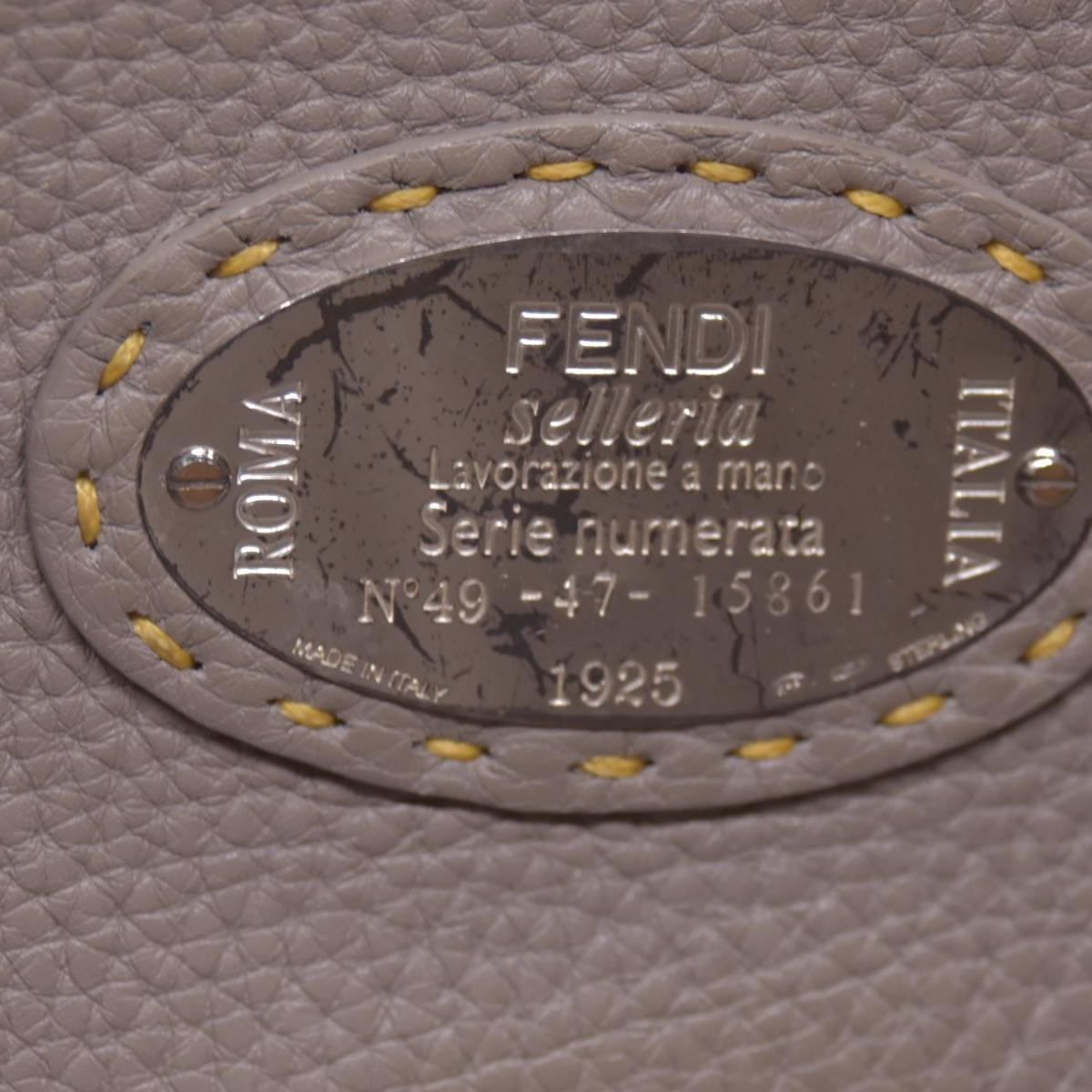 $1600 FENDI Selleria Leather Shoulder Tote Bag Yellow 10021028
