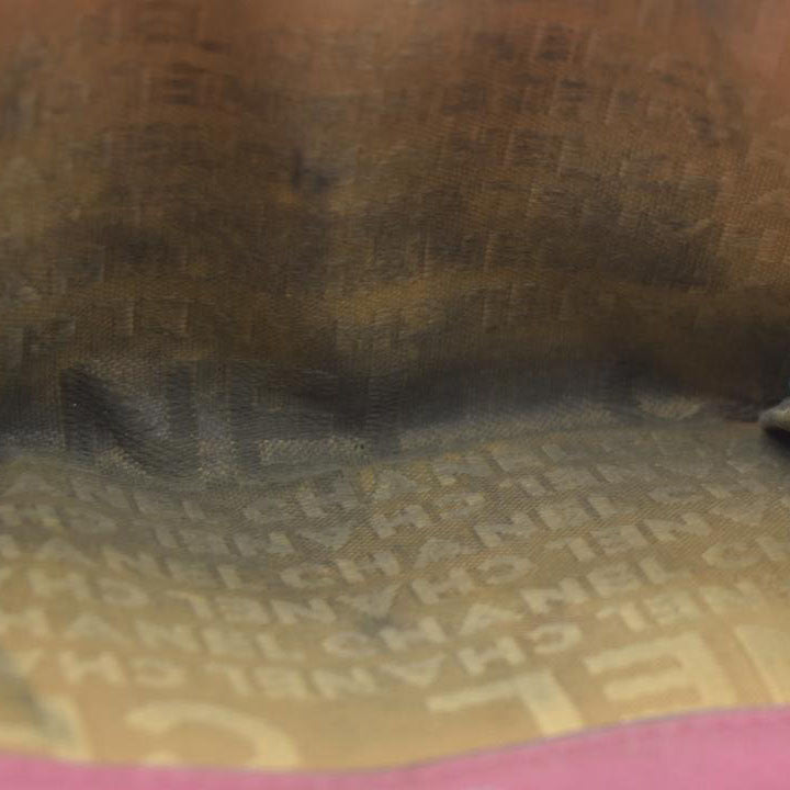 Chanel icon line Bi-fold Wallet With Silver Metal Lambskin Light Pink