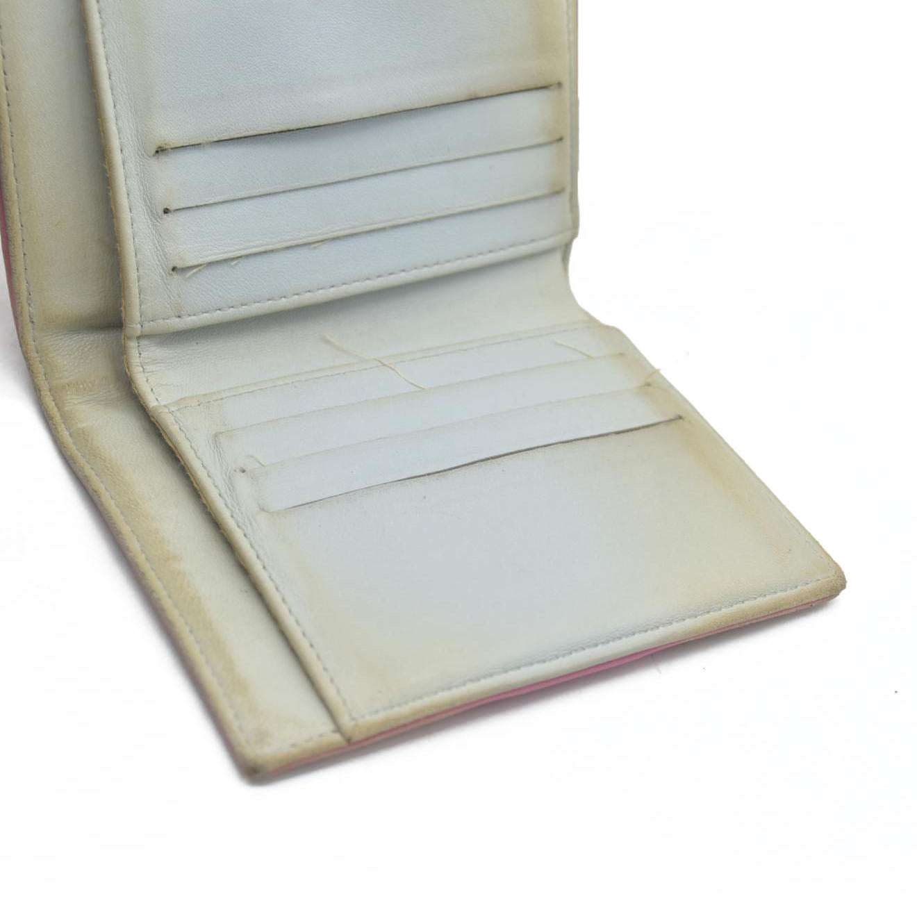 Chanel icon line Bi-fold Wallet With Silver Metal Lambskin Light Pink