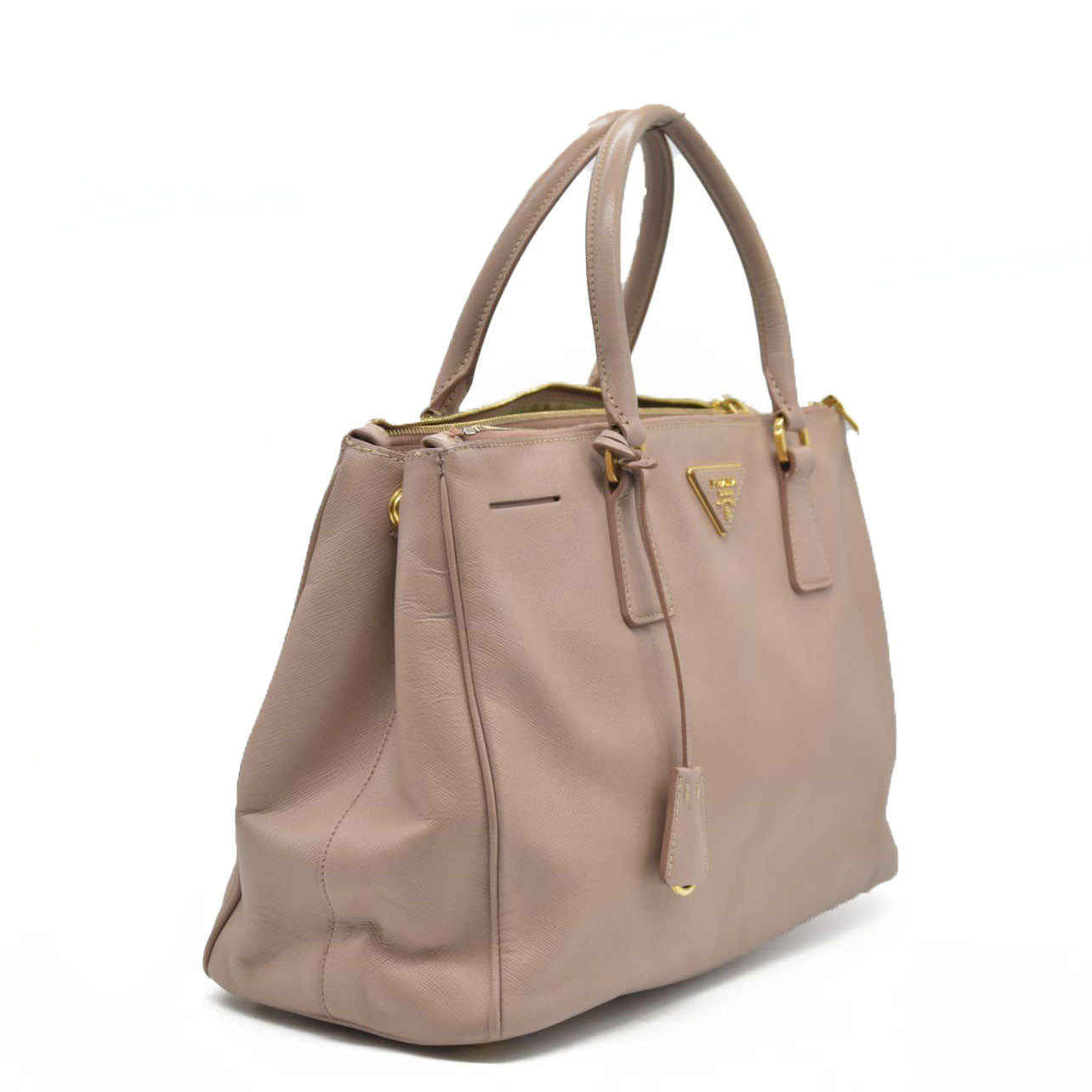 AUCTION $4500  Prada  Saffiano Medium Galleria Double Zip Tote Cammeo