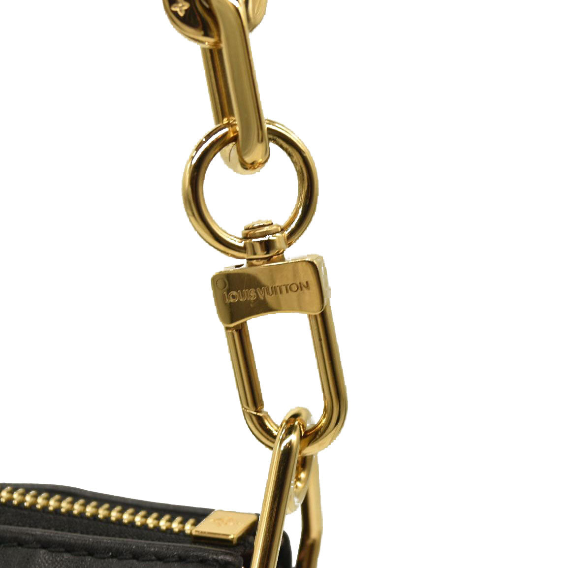 LOUIS VUITTON Lambskin Embossed Monogram Coussin PM Black