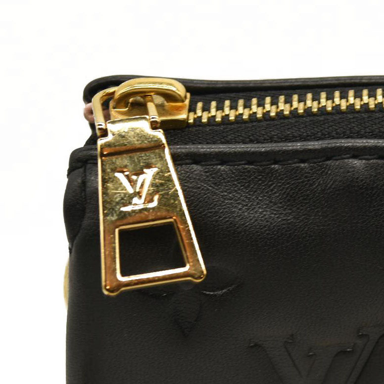 LOUIS VUITTON Lambskin Embossed Monogram Coussin PM Black