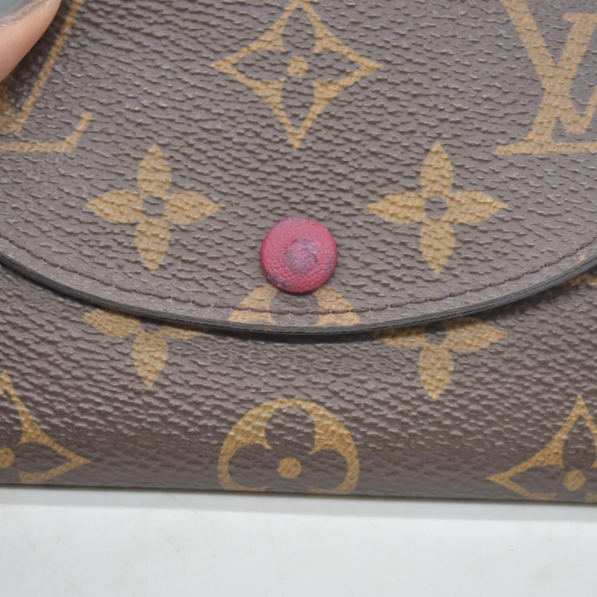 $450 2017 Louis Vuitton Monogram Porte Monnaie Rosalie Coin Purse Wallet Brown UB2137