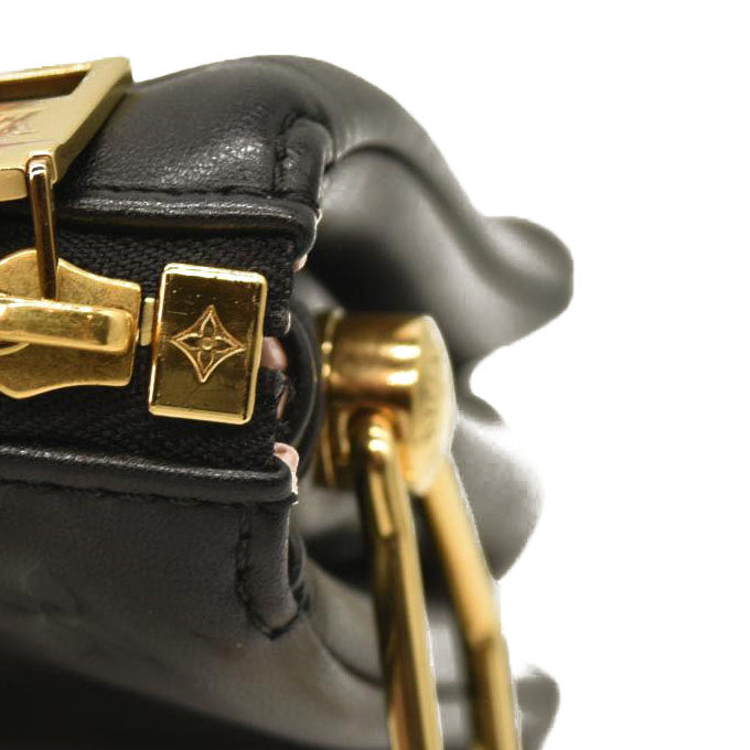 LOUIS VUITTON Lambskin Embossed Monogram Coussin PM Black