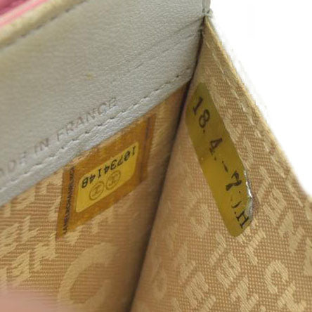 Chanel icon line Bi-fold Wallet With Silver Metal Lambskin Light Pink