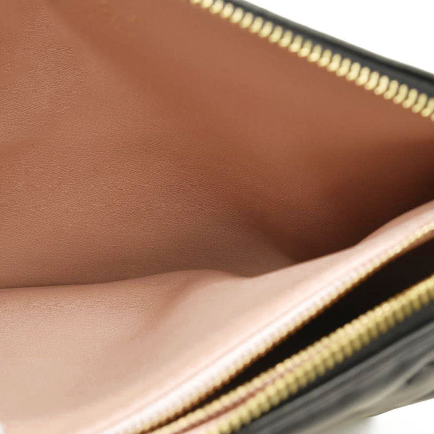 LOUIS VUITTON Lambskin Embossed Monogram Coussin PM Black