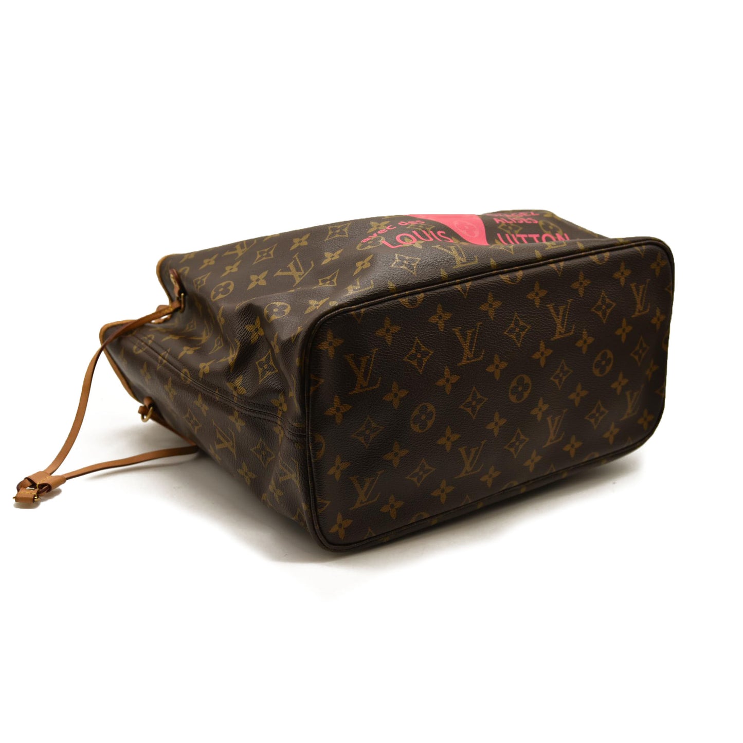 LOUIS VUITTON Monogram V Neverfull MM Hot Pink