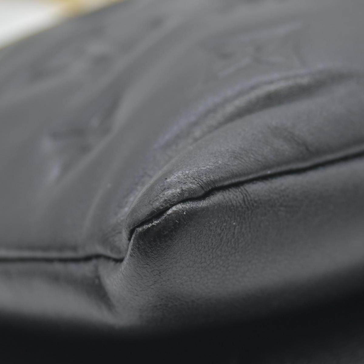 $4950 Louis Vuitton Lambskin Embossed Monogram Coussin PM Black