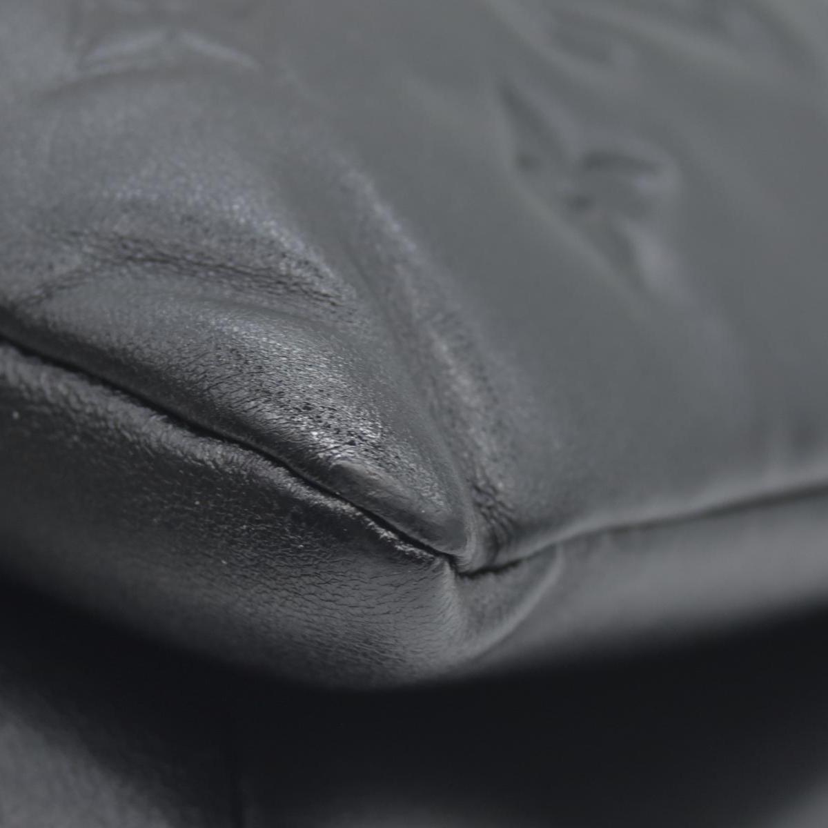 $4950 Louis Vuitton Lambskin Embossed Monogram Coussin PM Black