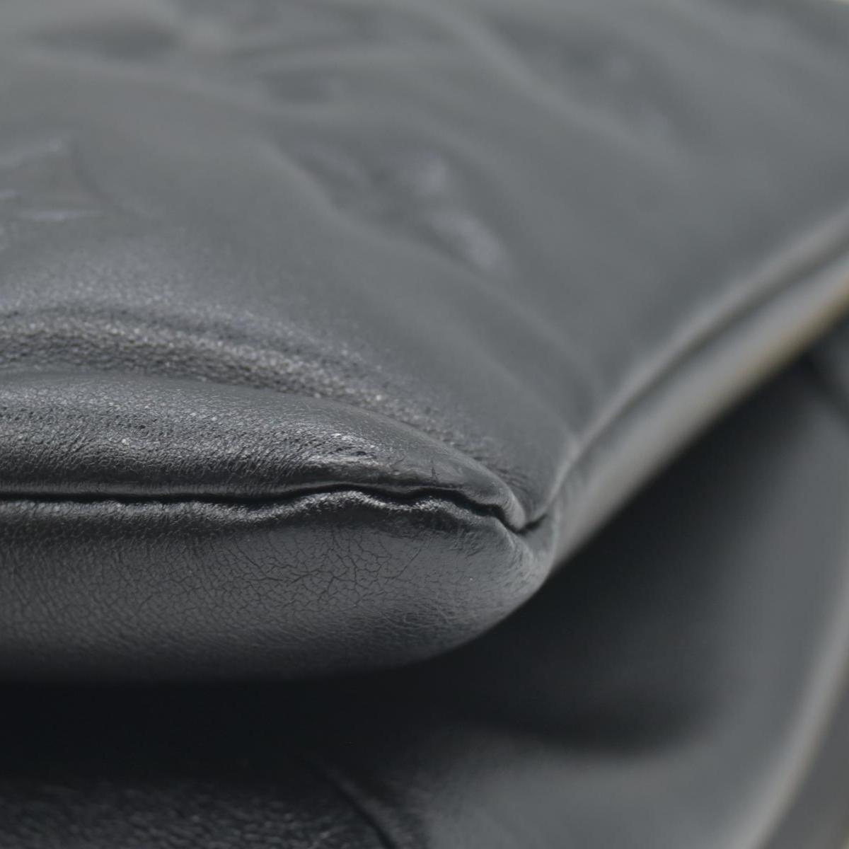 $4950 Louis Vuitton Lambskin Embossed Monogram Coussin PM Black