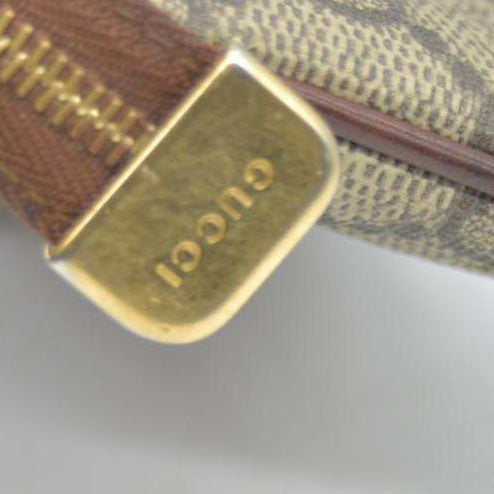 $380 GUCCI GG Supreme Monogram Key Case Beige Ebony Cuir