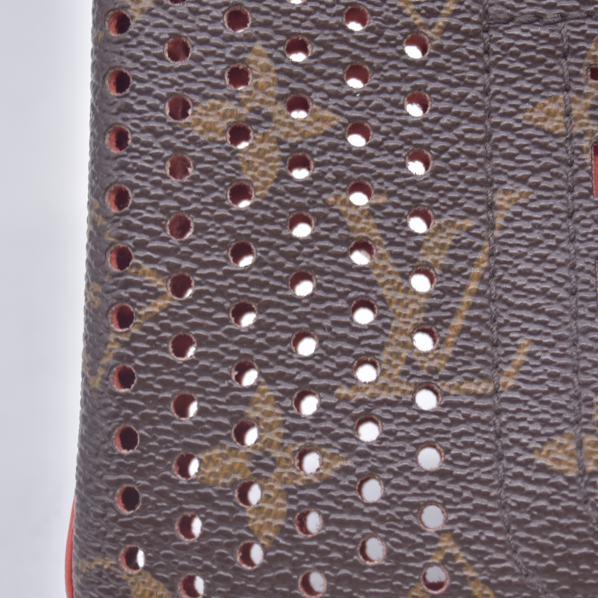 $530 Louis Vuitton Monogram Perforated Pochette Plat Orange