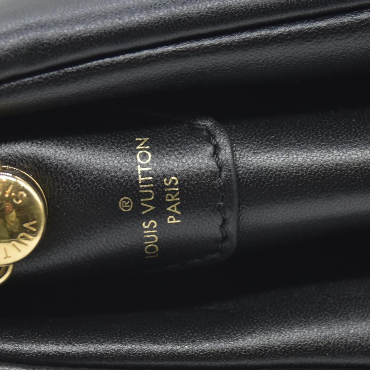 $4950 Louis Vuitton Lambskin Embossed Monogram Coussin PM Black