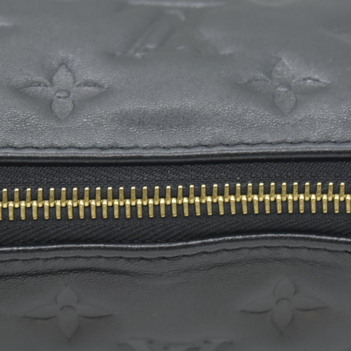 $4950 Louis Vuitton Lambskin Embossed Monogram Coussin PM Black