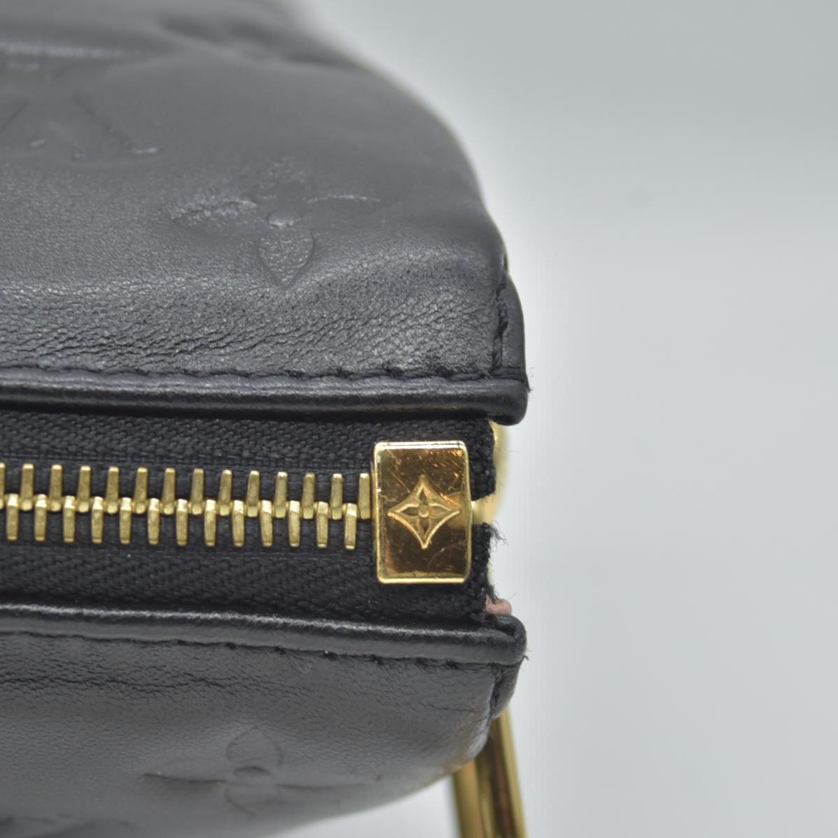 $4950 Louis Vuitton Lambskin Embossed Monogram Coussin PM Black