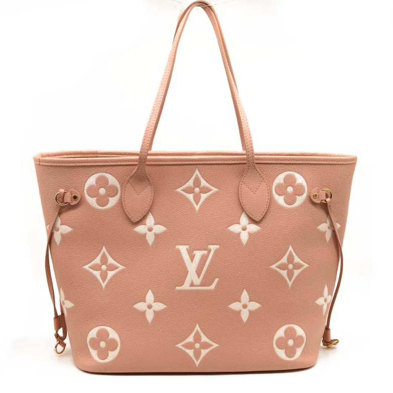 LOUIS VUITTON Empreinte Monogram Giant Neverfull MM Trianon Pink Cream