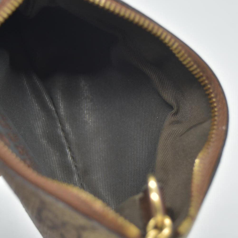 $380 GUCCI GG Supreme Monogram Key Case Beige Ebony Cuir