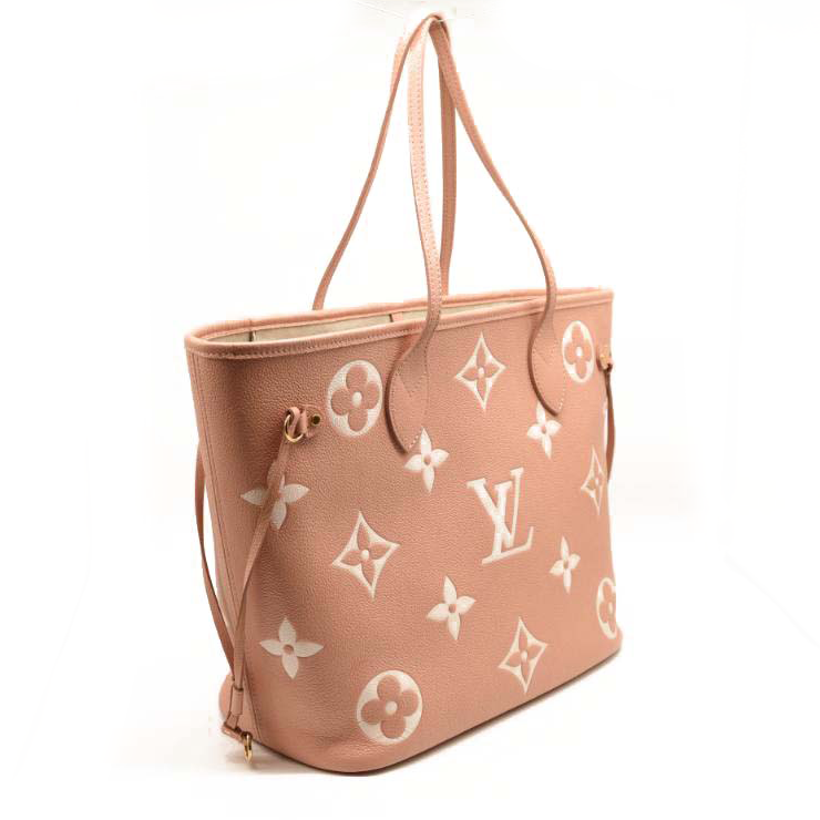 LOUIS VUITTON Empreinte Monogram Giant Neverfull MM Trianon Pink Cream