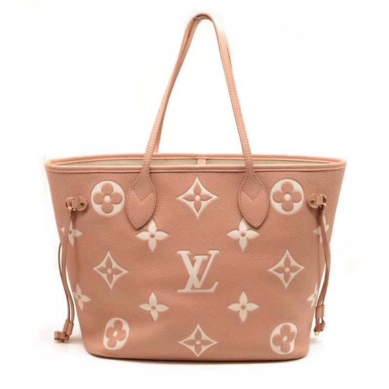 LOUIS VUITTON Empreinte Monogram Giant Neverfull MM Trianon Pink Cream