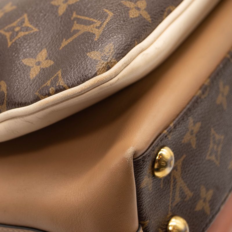 USED Louis Vuitton Monogram Millefeuille Sesame Peach Tote