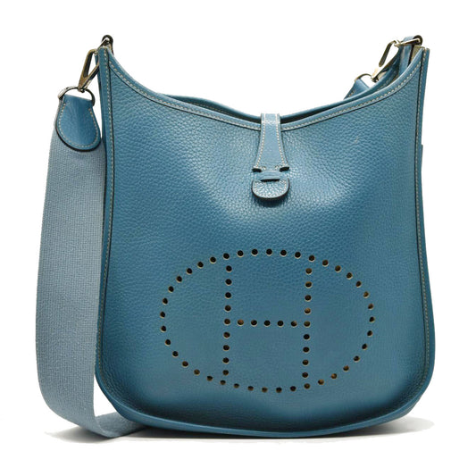 HERMES  Taurillon Clemence Evelyne II PM Blue