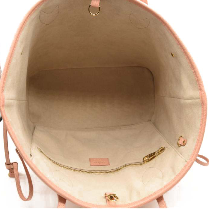 LOUIS VUITTON Empreinte Monogram Giant Neverfull MM Trianon Pink Cream