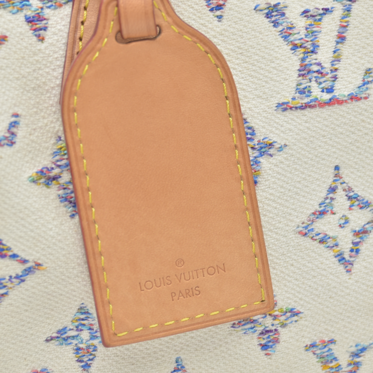 $2570 Louis Vuitton RFID Monogram Jacquard Fabric Speedy Bandouliere 20 Multicolor Beige
