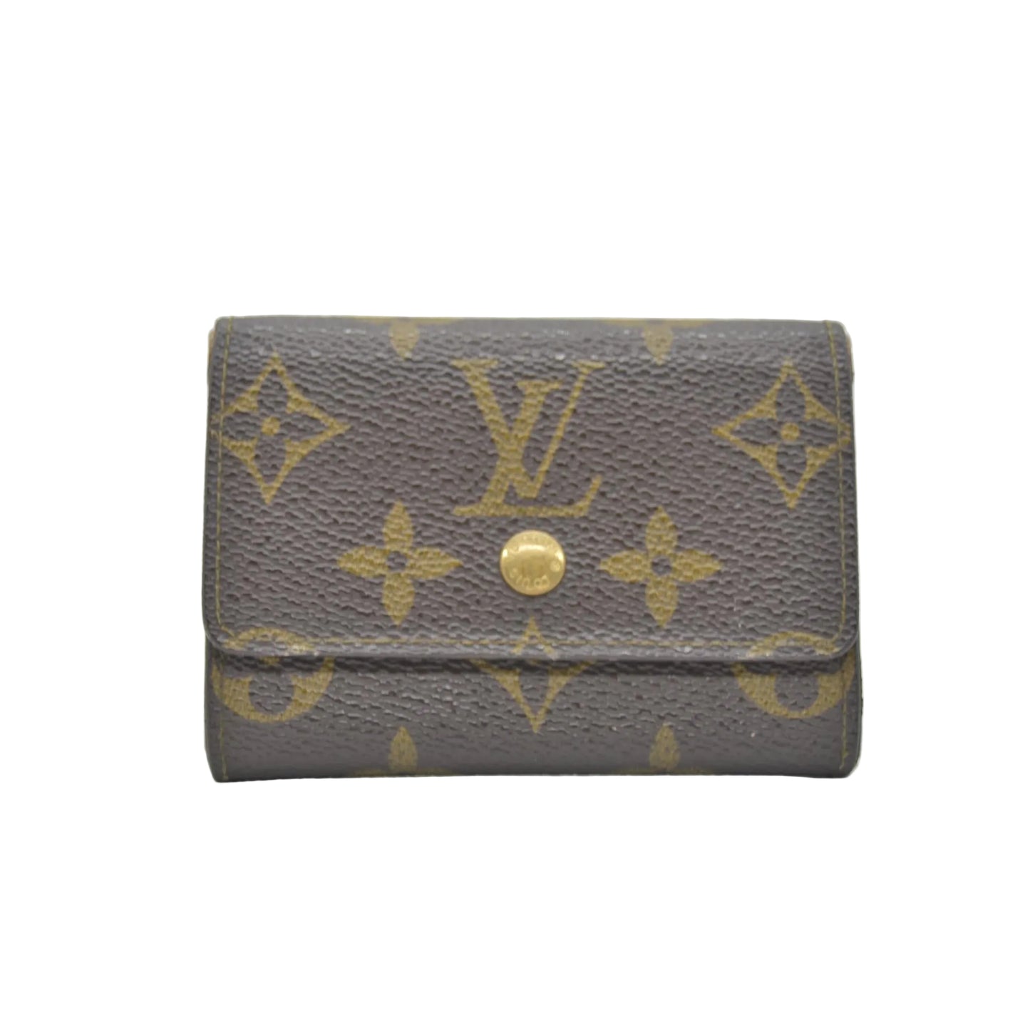 $395 1992 Louis Vuitton Monogram Porte-Monnaie Plat Coin Purse RA1912