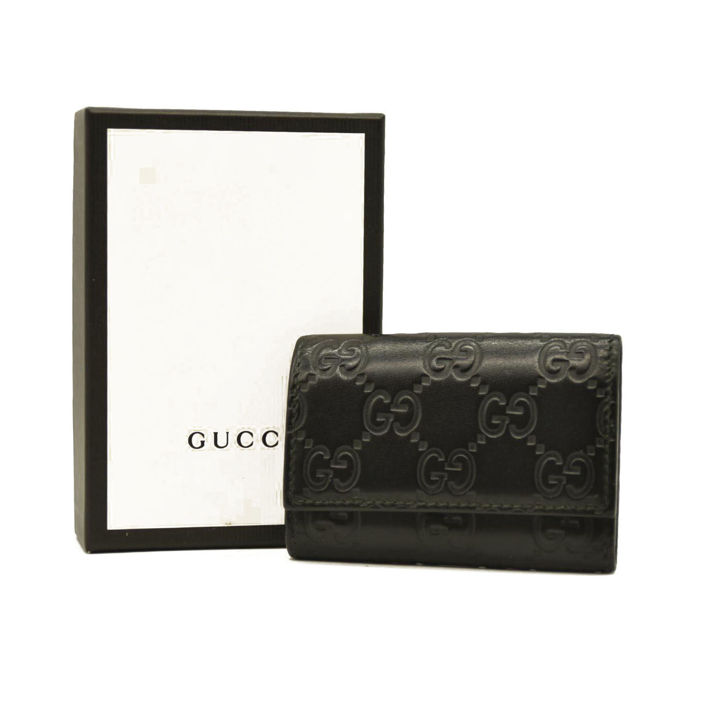 Gucci  Guccissima 6 Key Holder Case Black
