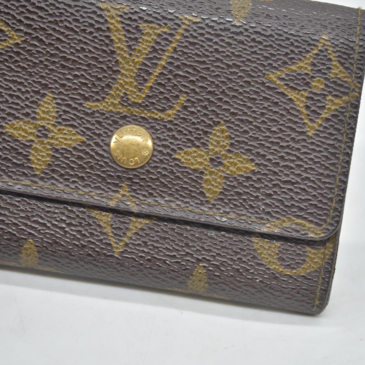 $395 1992 Louis Vuitton Monogram Porte-Monnaie Plat Coin Purse RA1912