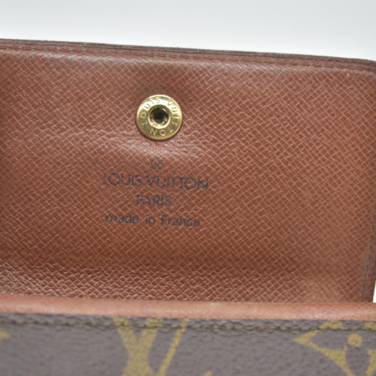 $395 1992 Louis Vuitton Monogram Porte-Monnaie Plat Coin Purse RA1912