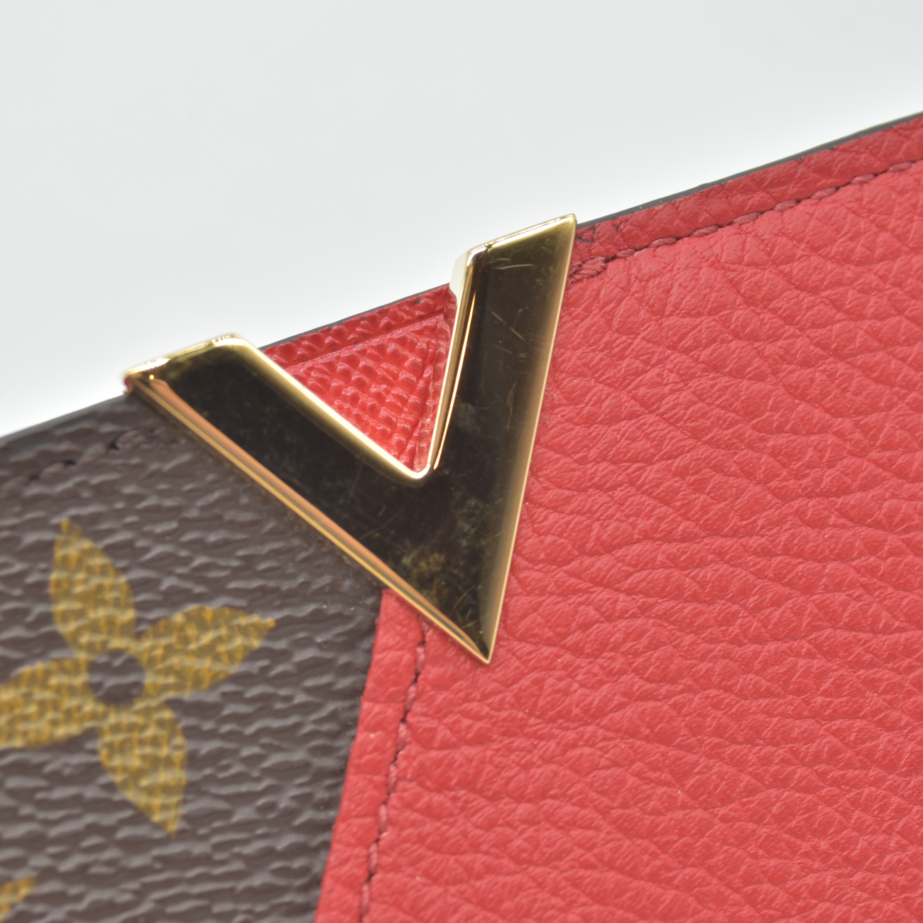 $455 2016 Louis Vuitton Calfskin Monogram Kimono Tote Card Holder Cherry GI3176 CONSIGNMENT
