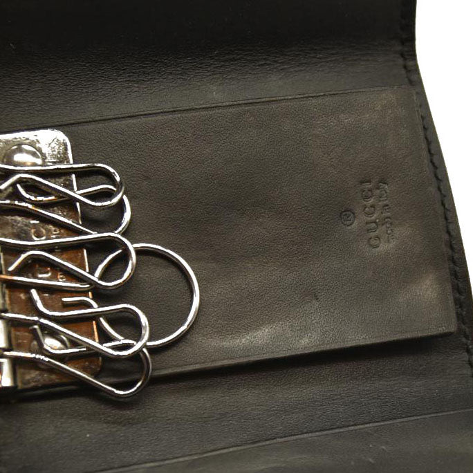 Gucci  Guccissima 6 Key Holder Case Black