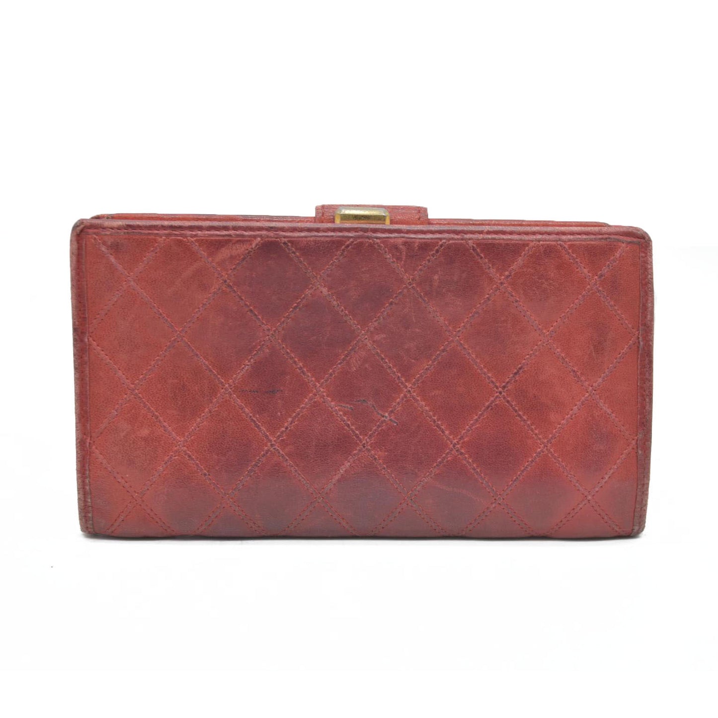 Chanel Chanel Red Lambskin Bicolore Wallet