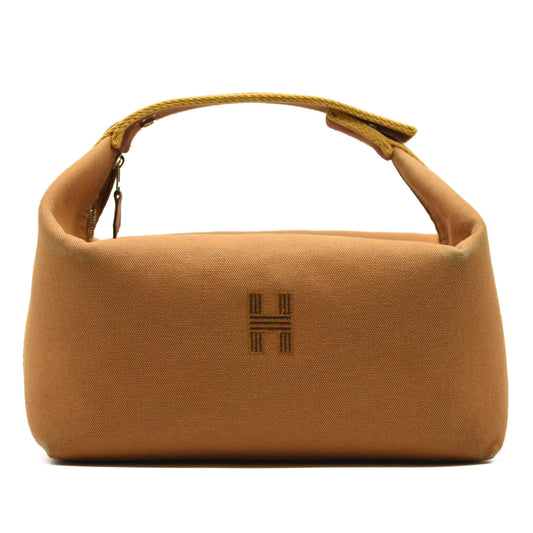 HERMES Canvas Large Bride-A-Brac Pouch Brown