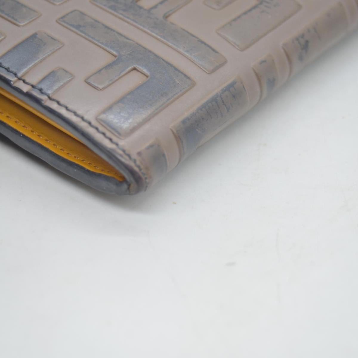 $890 Fendi Vitello Cruise F is Fendi Bi-Color FF 1974 Embossed Continental Envelope Wallet Maya Yellow