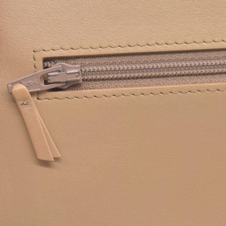 $3575 Chanel Caviar Quilted Boy Wallet On Chain WOC Dark Beige