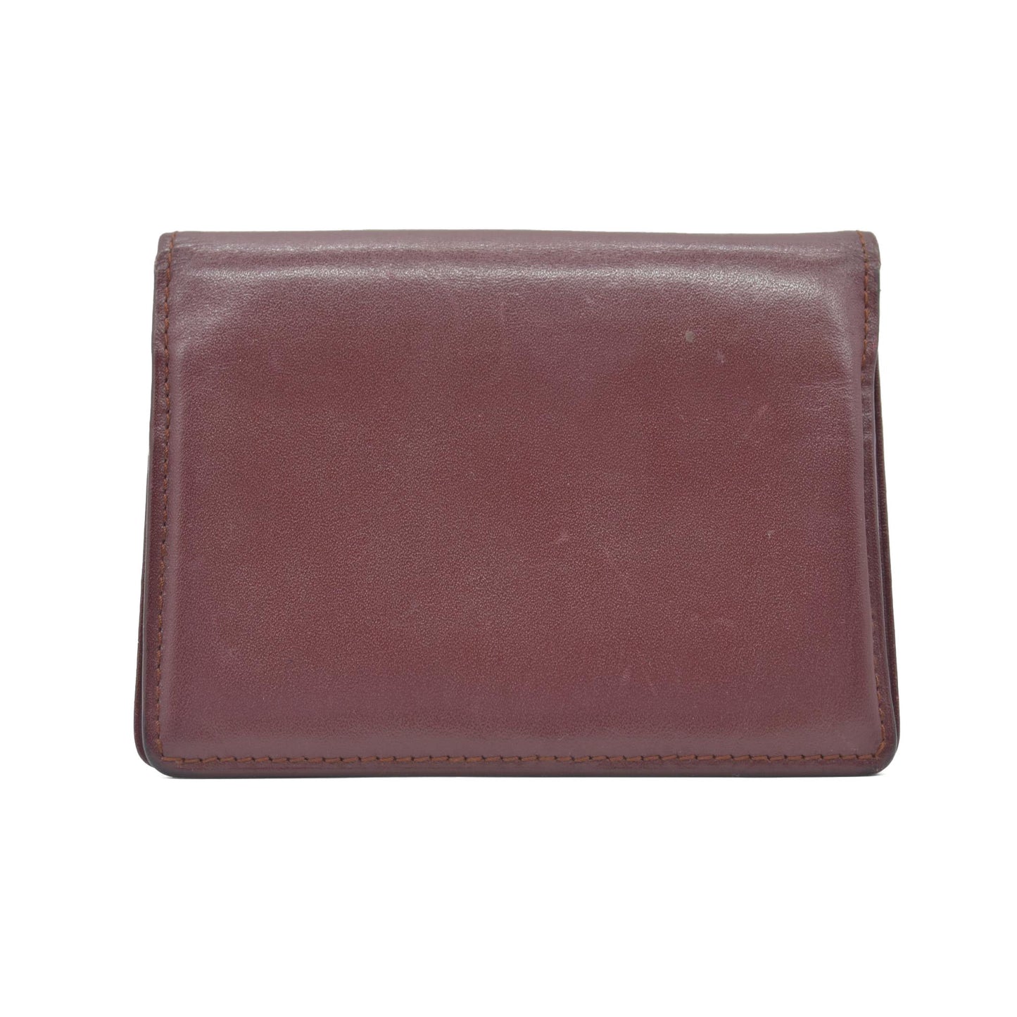 $390 Must de Cartier Leather Card Case Bordeaux