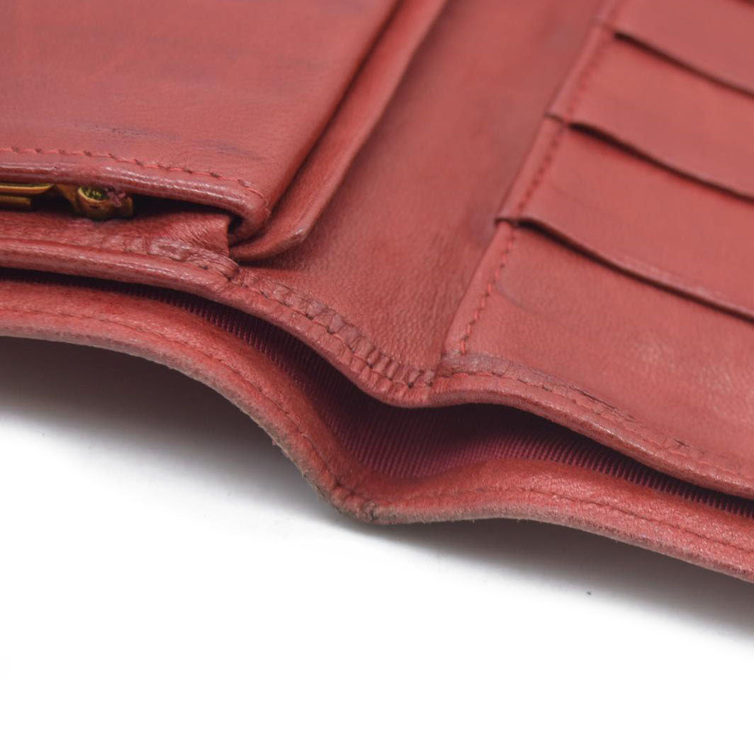 Chanel Chanel Red Lambskin Bicolore Wallet