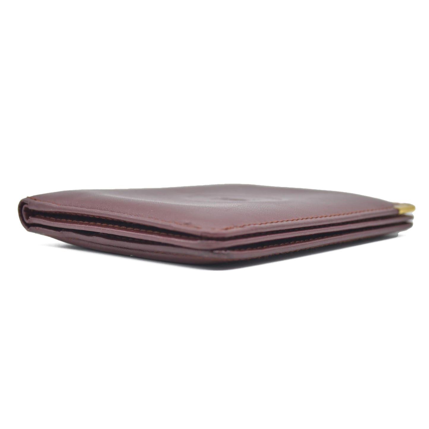 $390 Must de Cartier Leather Card Case Bordeaux
