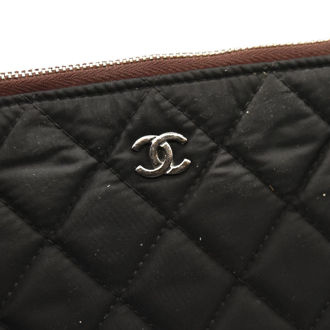 Chanel  Nylon Quilted Large Cosmetic Case Black