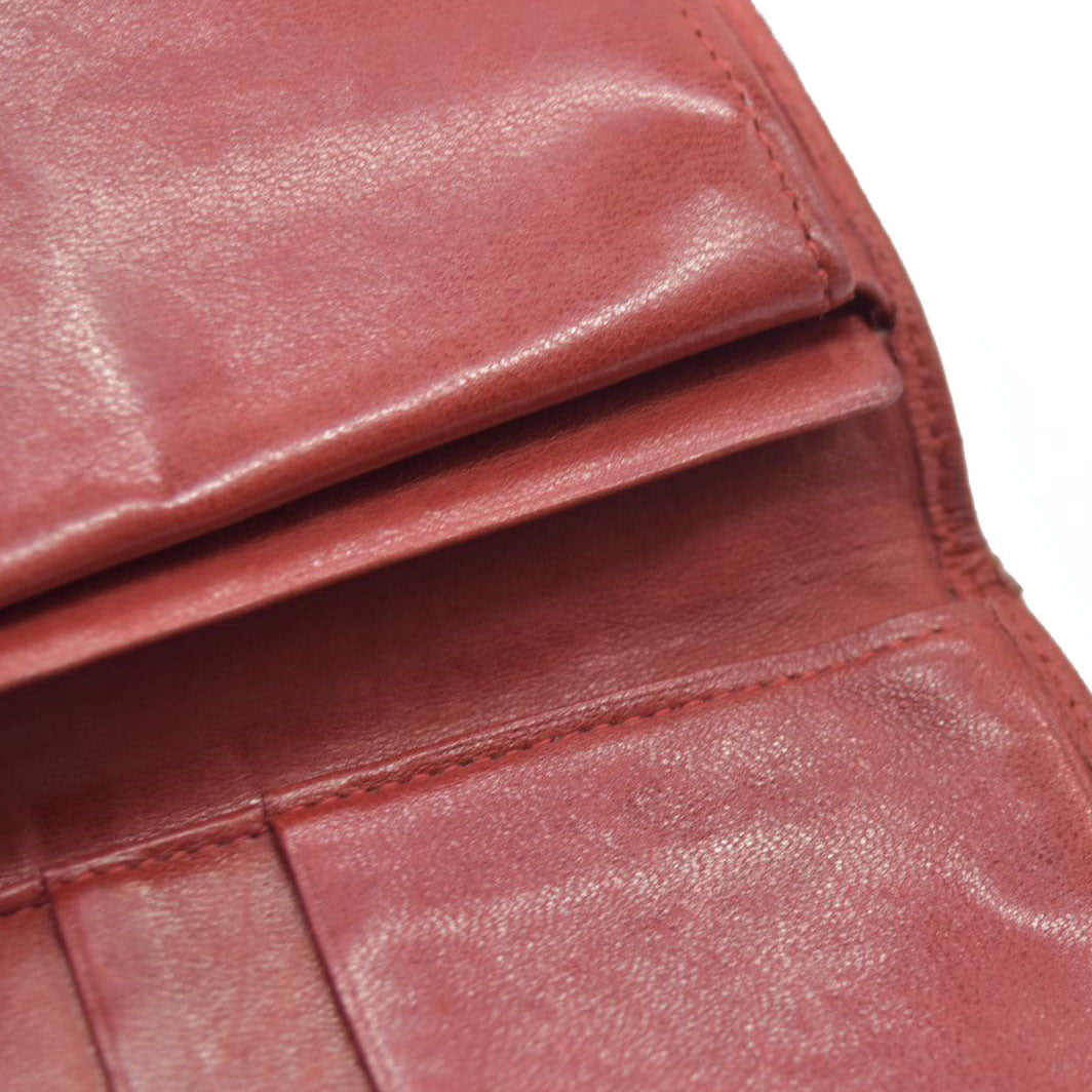 Chanel Chanel Red Lambskin Bicolore Wallet