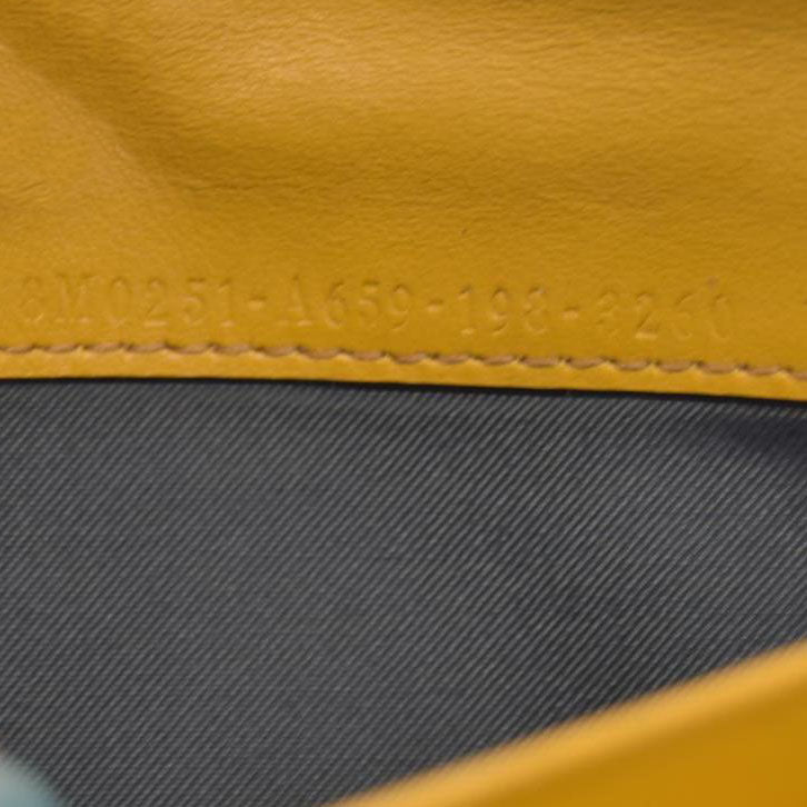 $890 Fendi Vitello Cruise F is Fendi Bi-Color FF 1974 Embossed Continental Envelope Wallet Maya Yellow