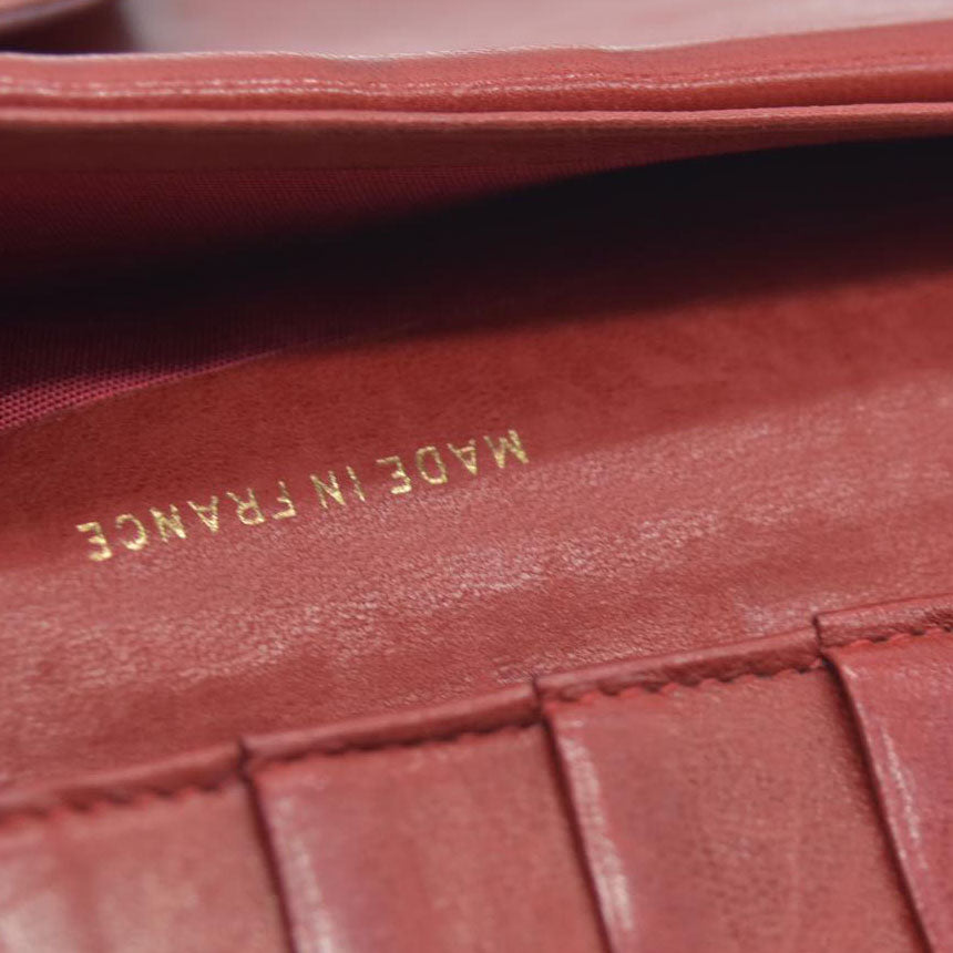 Chanel Chanel Red Lambskin Bicolore Wallet