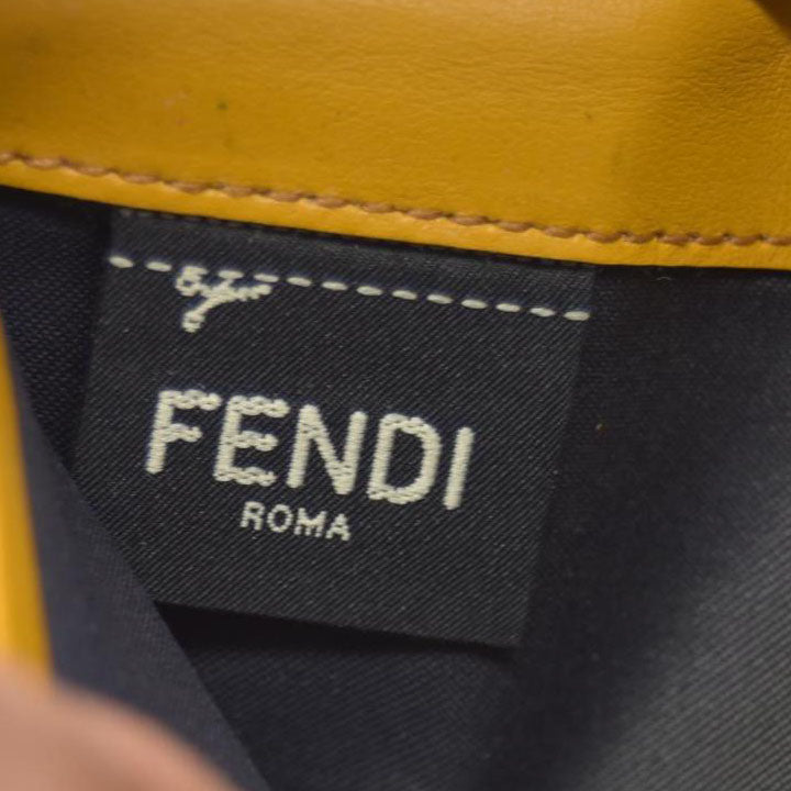$890 Fendi Vitello Cruise F is Fendi Bi-Color FF 1974 Embossed Continental Envelope Wallet Maya Yellow