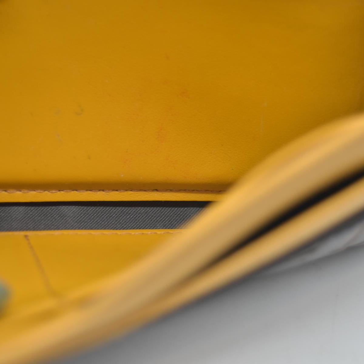 $890 Fendi Vitello Cruise F is Fendi Bi-Color FF 1974 Embossed Continental Envelope Wallet Maya Yellow