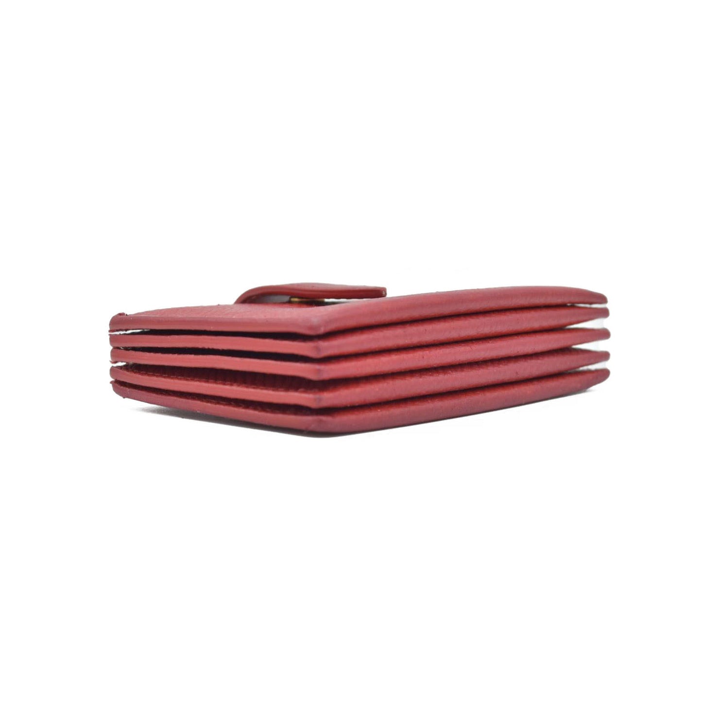 $590 CELINE Logo Leather Card Case Red