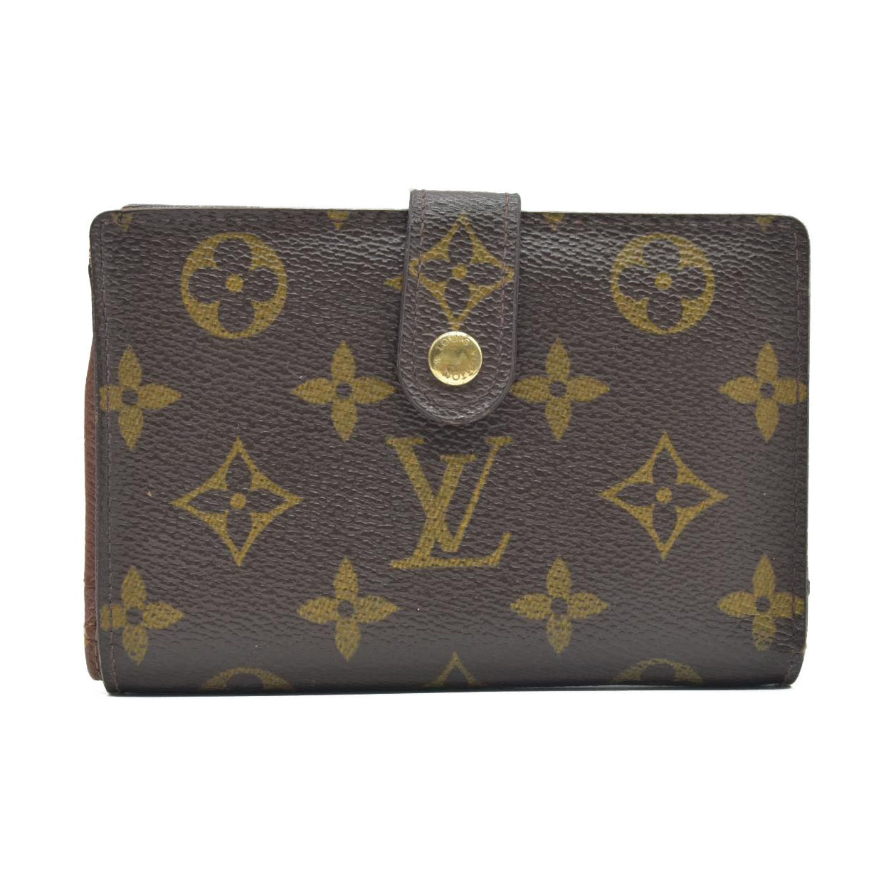$750 2004 LOUIS VUITTON Monogram Kiss Lock Wallet TH0054
